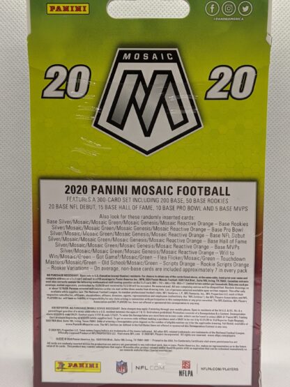 2020 Panini Mosaic Football Hanger Orange Walmart box factory sealed new, back.