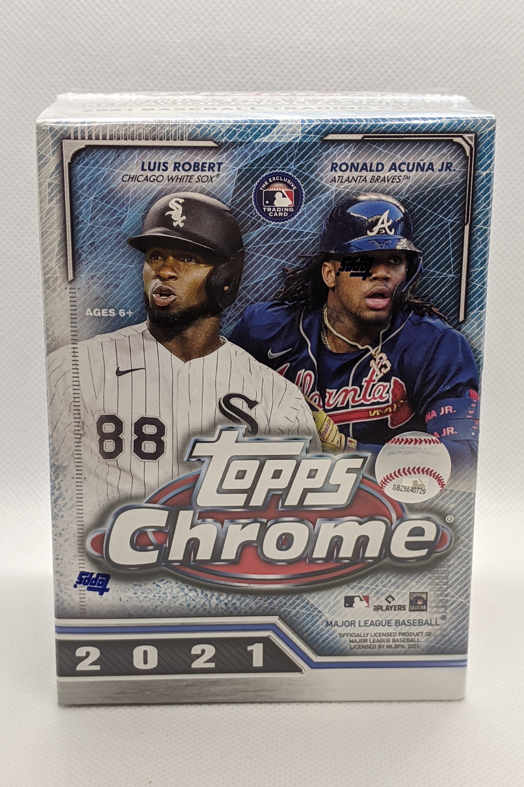 A blaster box of 2021 Topps Chrome Baseball cards