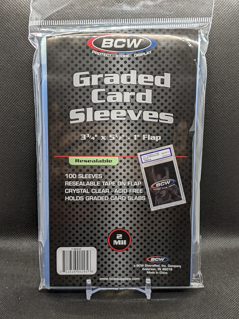 100 BCW Resealable Bags for Graded Cards GSA PSA 3 3/4 x 5 1/3 Coin Poly Sleeves 